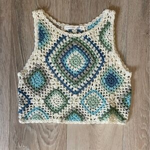 Altar'd State Multicolor Crochet Tank Top